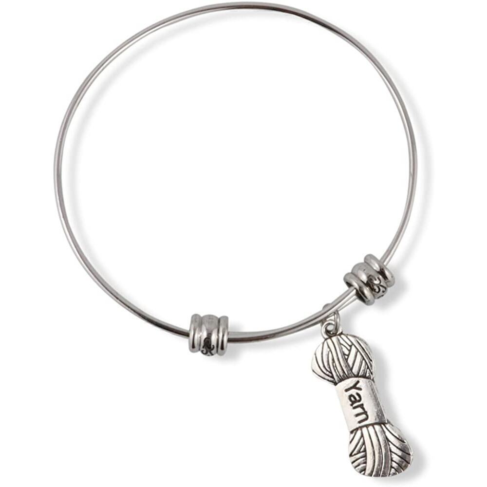 Skein of Yarn Knitting Charm Fancy Bangle